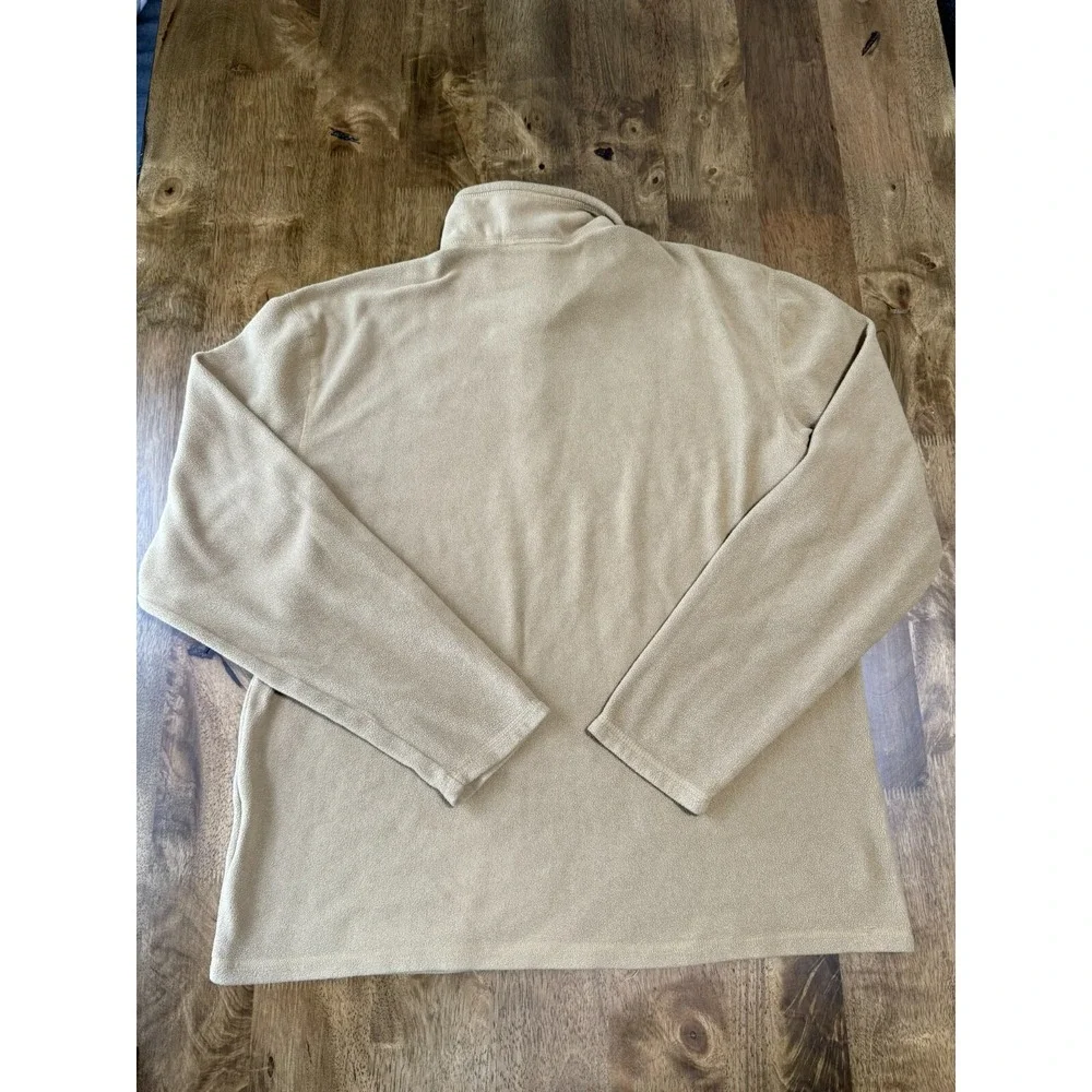 EUC The North Face Men's Fleece Quarter Zip Pullover Jacket Brown‎ tan Size M